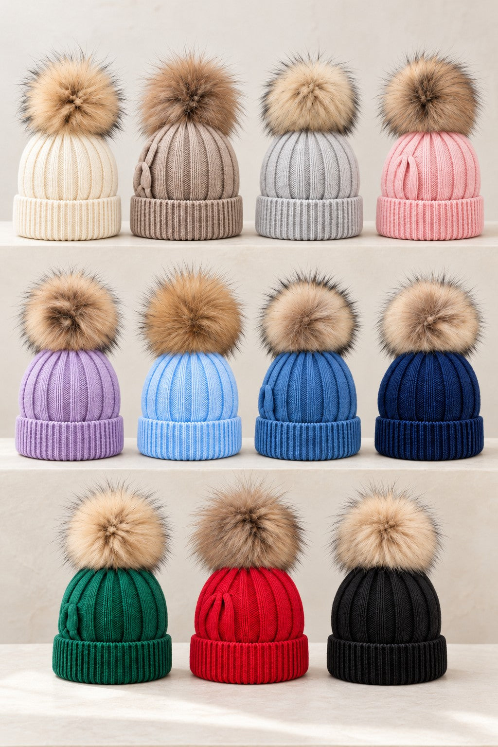 Cappello in lana merino e cashmere con ponpon Klaiadì KD470