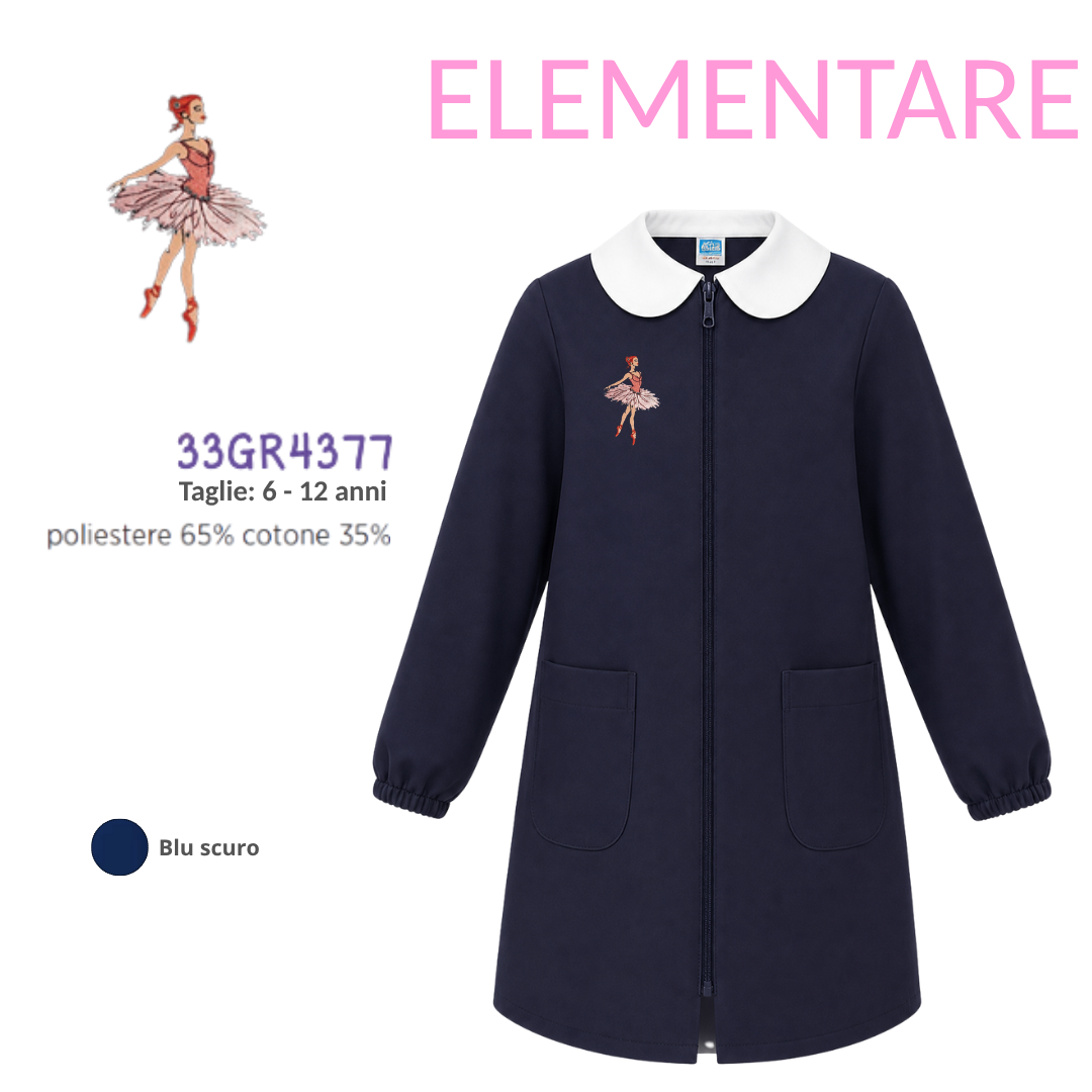 Grembiule Scuola Elementare Femmina Siggi 33GR4377 Blu scuro