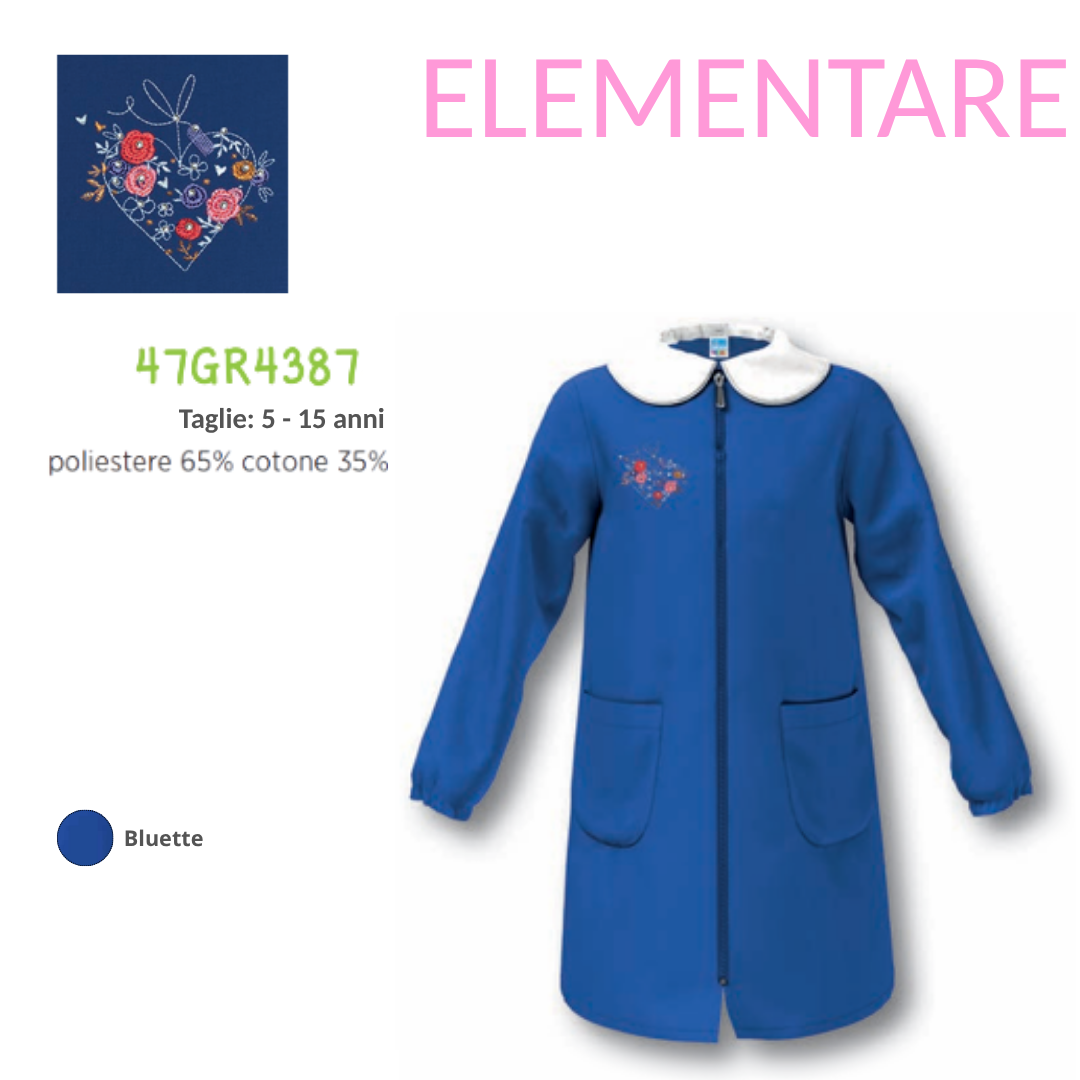 Grembiule Scuola Elementare Femmina Siggi 47GR4387 Bluette