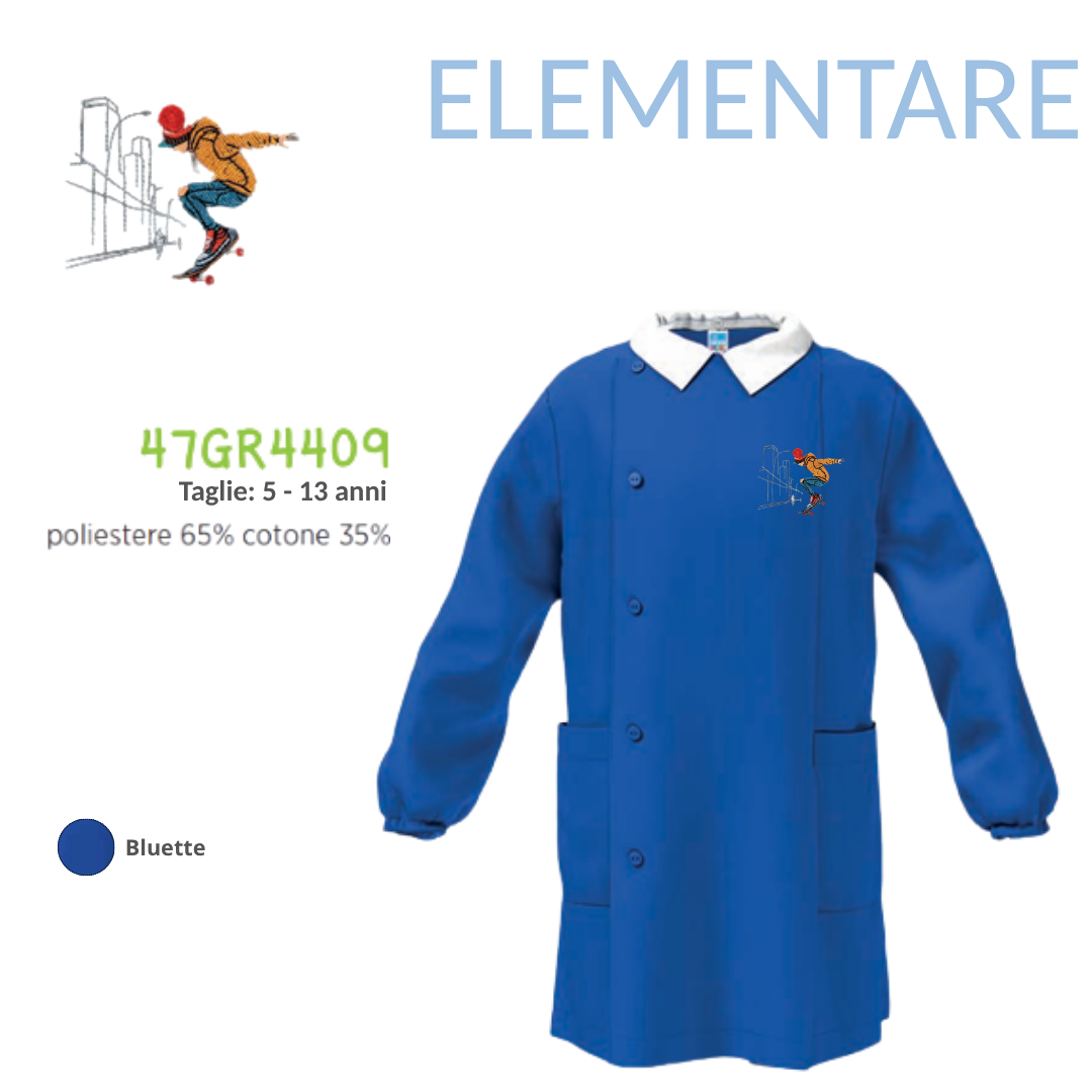 Grembiule Scuola Elementare Maschio Siggi 47GR4409 Bluette