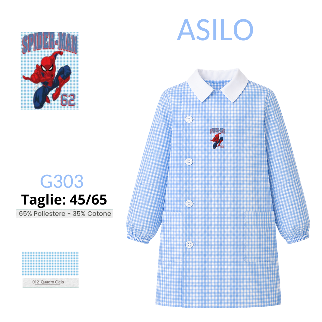 Grembiule Spiderman asilo maschio G303 QC