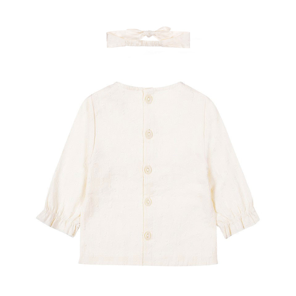 Blusa neonata + fascia per capelli in cotone biologico WN1222 DIRKJE NOOS