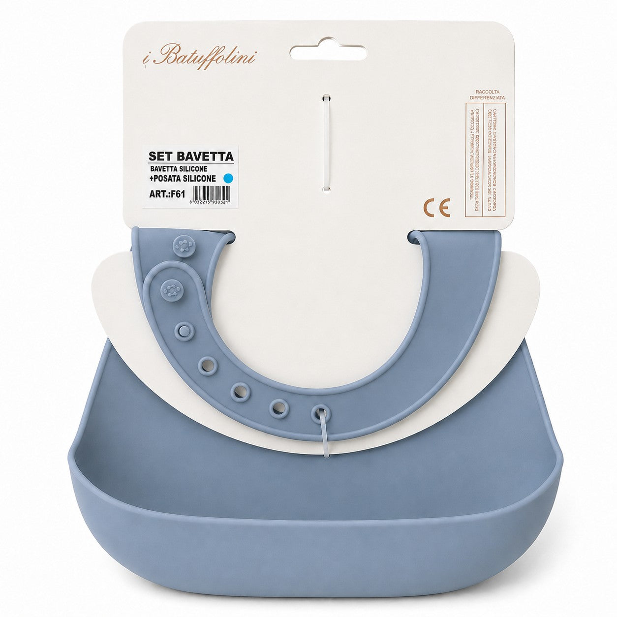 Set Bavetta con posata in silicone i Batuffolini B561