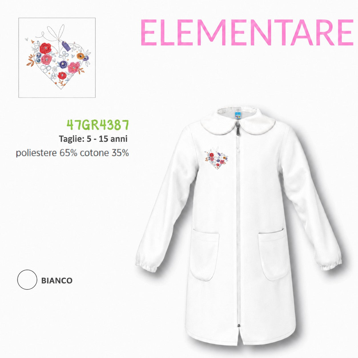 Grembiule Scuola Elementare Femmina Siggi 47GR4387 BNC