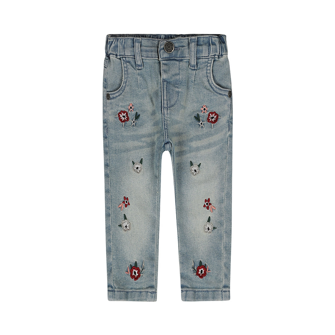Jeans per neonata con fiori ricamati Dirkje O56369