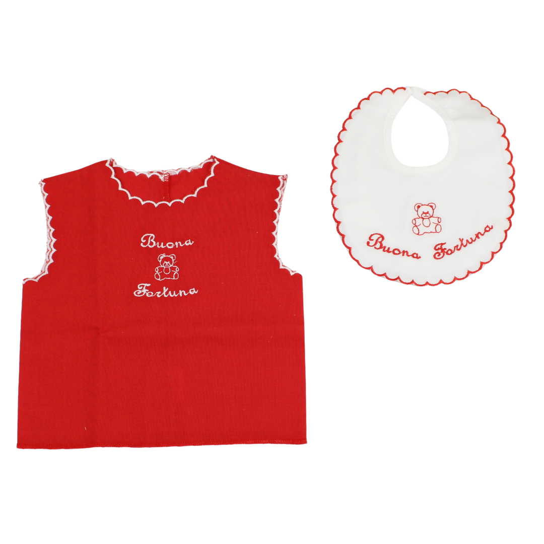 Coordinato camicina e bavetta neonato e neonata 1033 Birillini