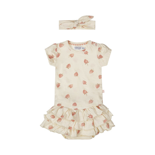 Tutina neonata DIRKJE con fascia per capelli P54308