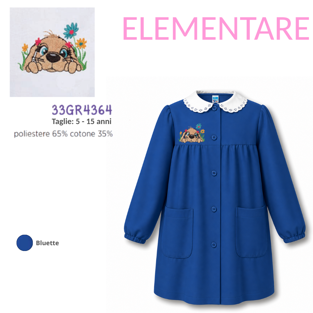 Grembiule Scuola Elementare Femmina Siggi 33GR4364 Bluette