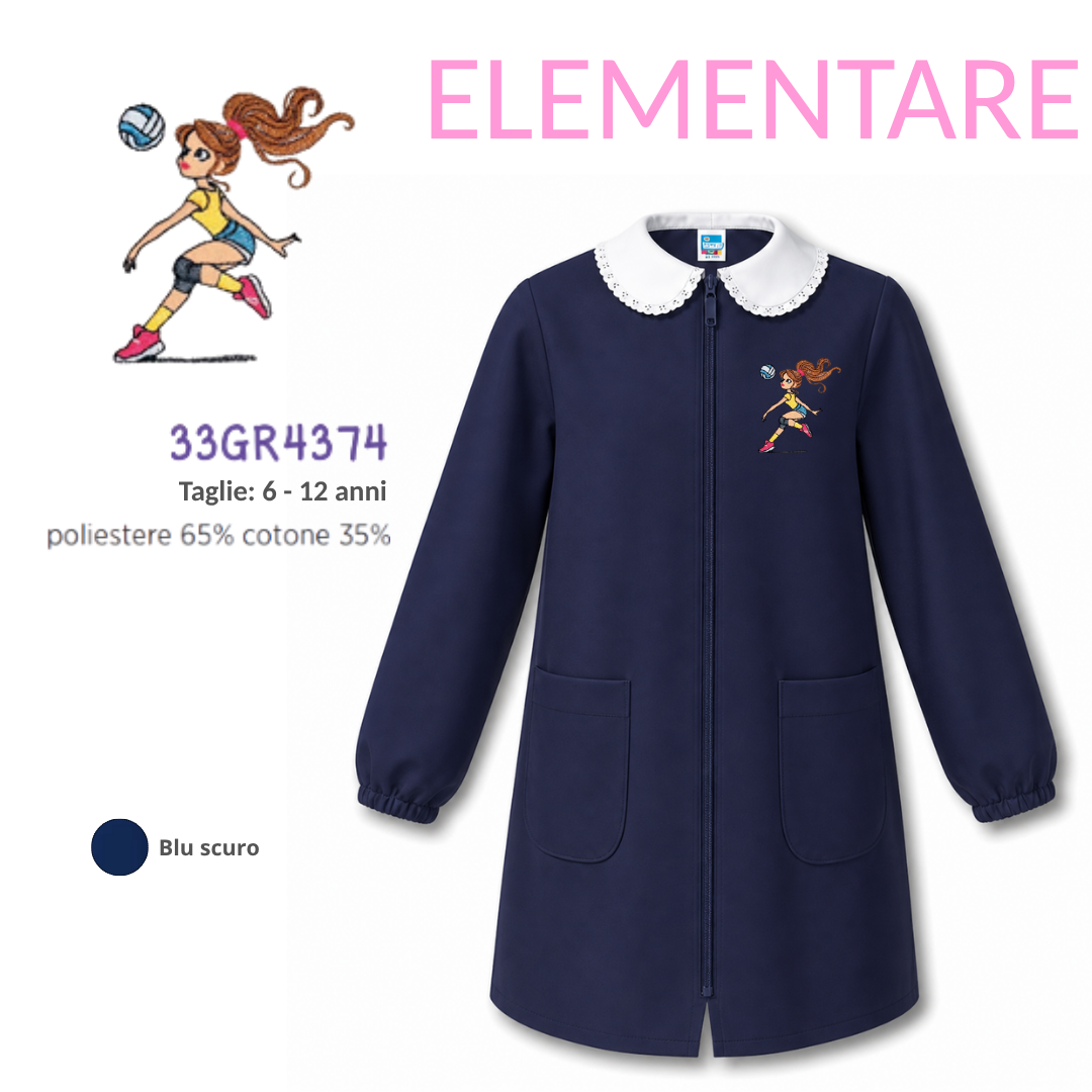 Grembiule Scuola Elementare Femmina Siggi 33GR4374 Blu scuro