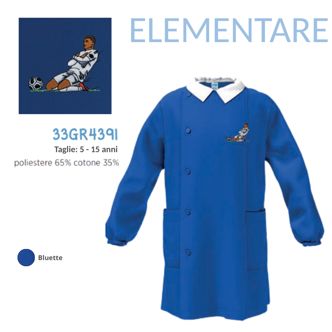 Grembiule Scuola Elementare Maschio Siggi 33GR4391 Bluette