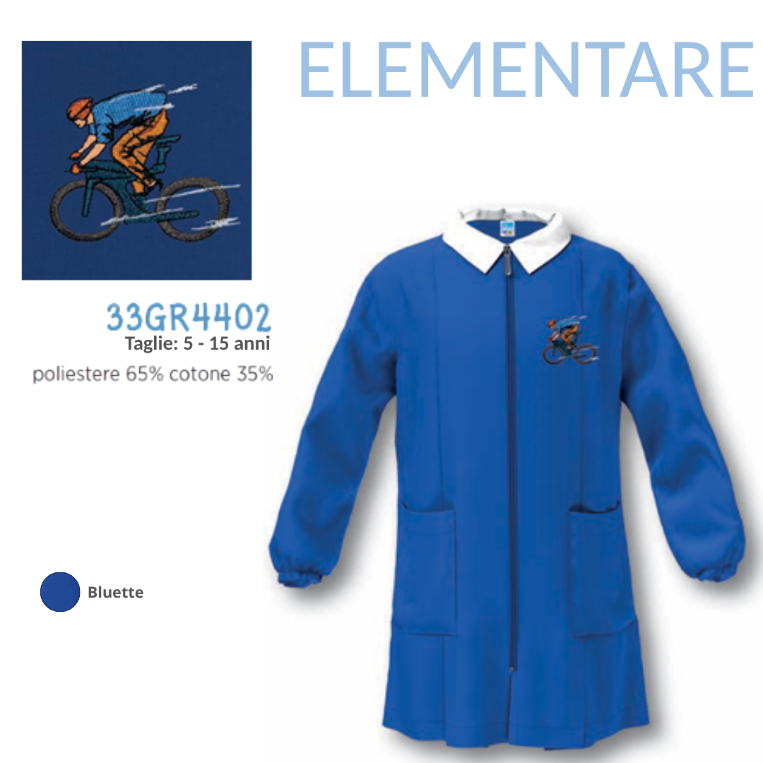Grembiule Scuola Elementare Maschio Siggi 33GR4402 Bluette