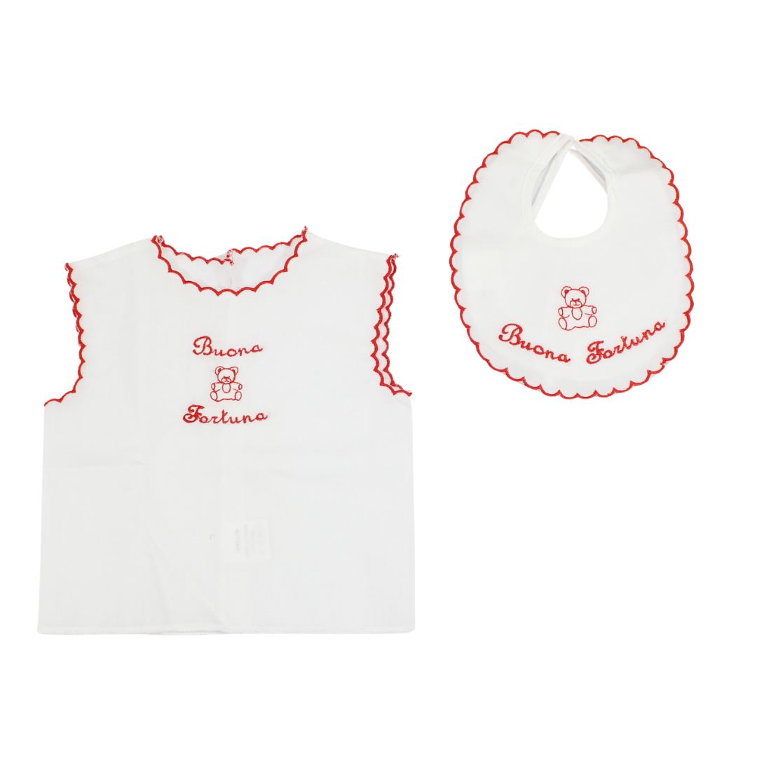 Coordinato camicina e bavetta neonato e neonata 1033 Birillini