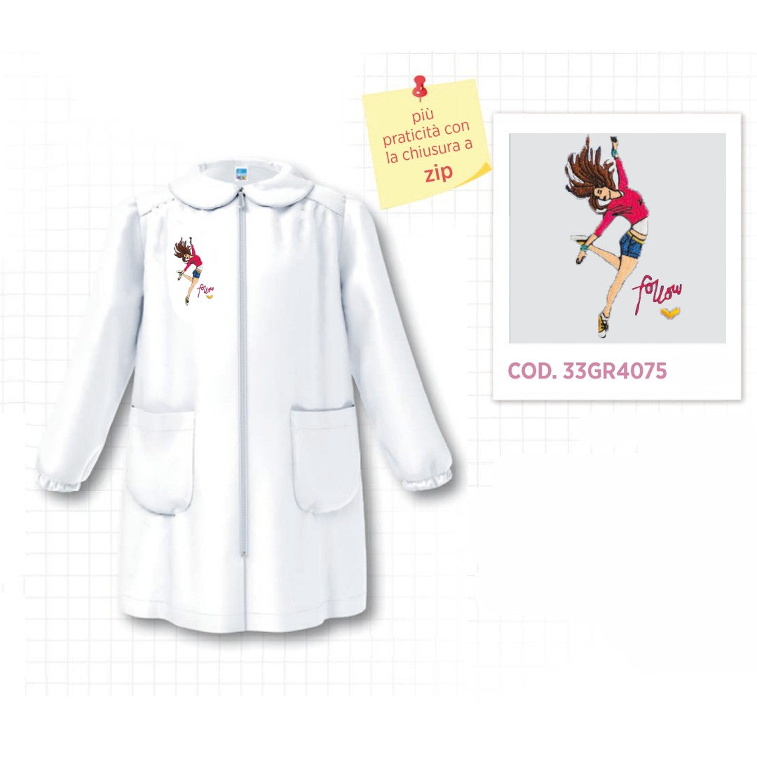 Elementary school apron zip female 33GR4075-BNC