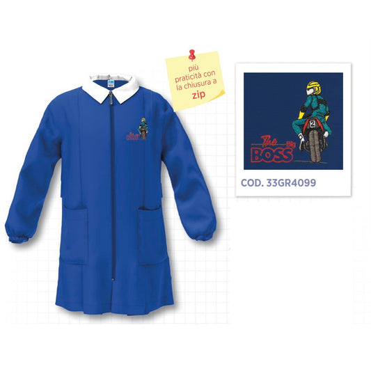 Grembiule scuola elementare zip maschio 33GR4099-BLT Siggi