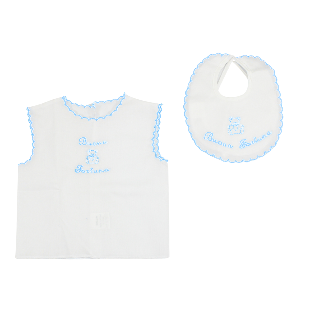 Coordinato camicina e bavetta neonato e neonata 1033 Birillini