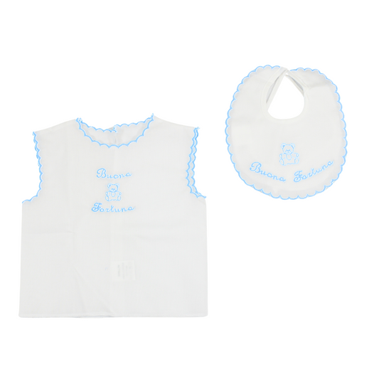 Coordinato camicina e bavetta neonato e neonata 1033 Birillini