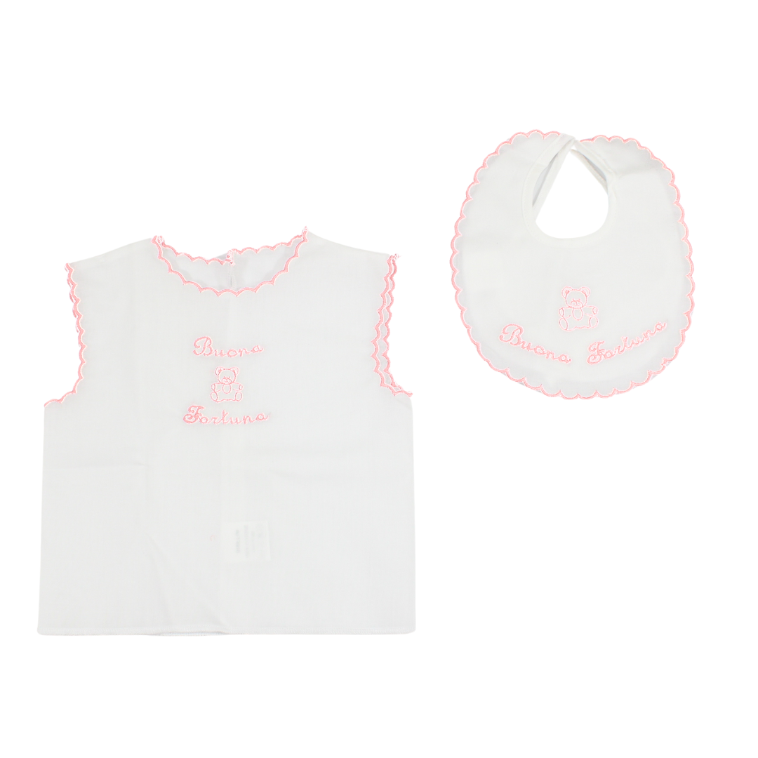 Coordinato camicina e bavetta neonato e neonata 1033 Birillini