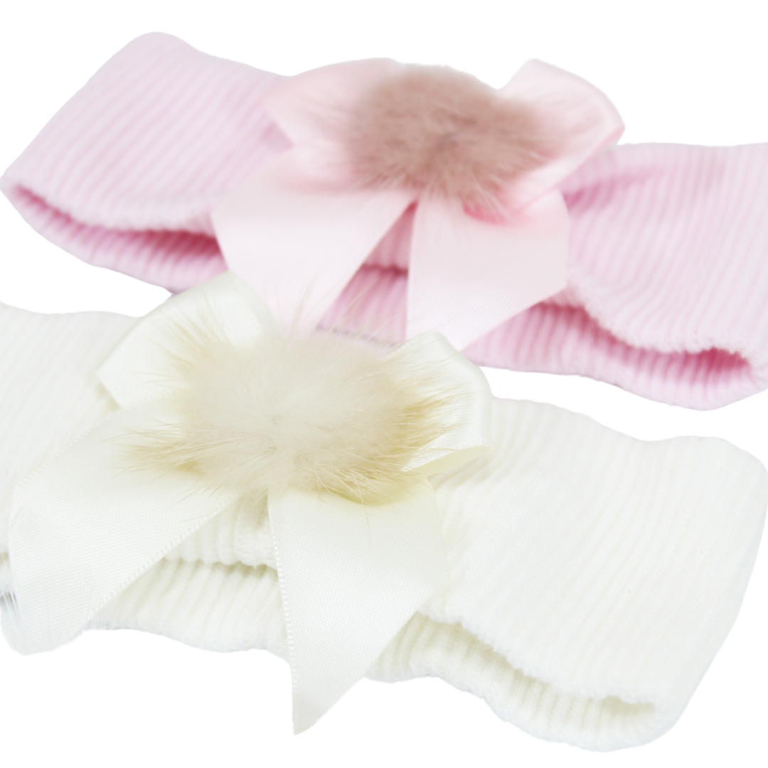 Tris fascette neonata con fiocco 1F2/65 Bel Piccino