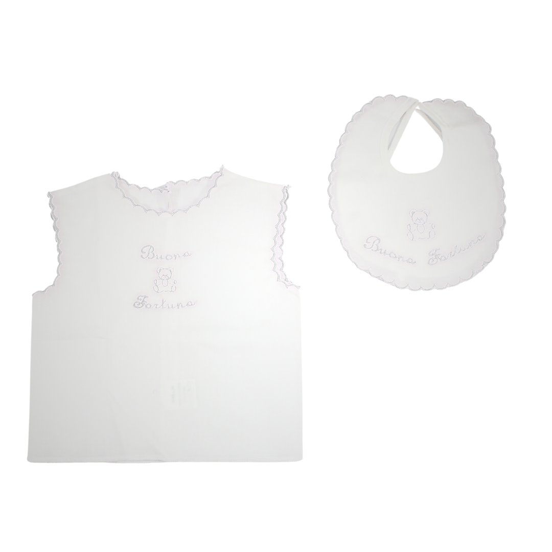 Coordinato camicina e bavetta neonato e neonata 1033 Birillini
