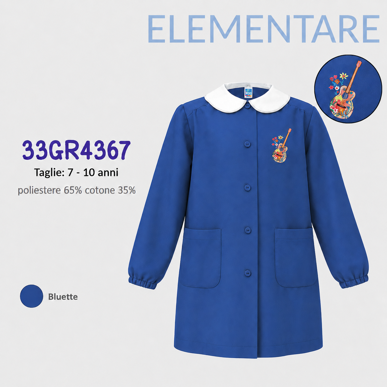 Grembiule Scuola Elementare Femmina Siggi 33GR4367 Bluette