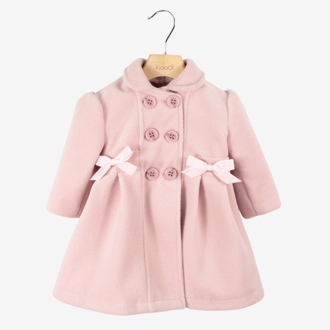 Cappottino in panno con fiocchetti per neonata Klaiadì KD25130