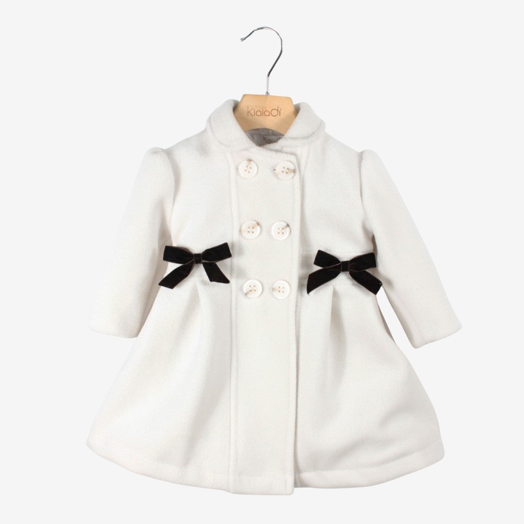 Cappottino in panno con fiocchetti per neonata Klaiadì KD25130