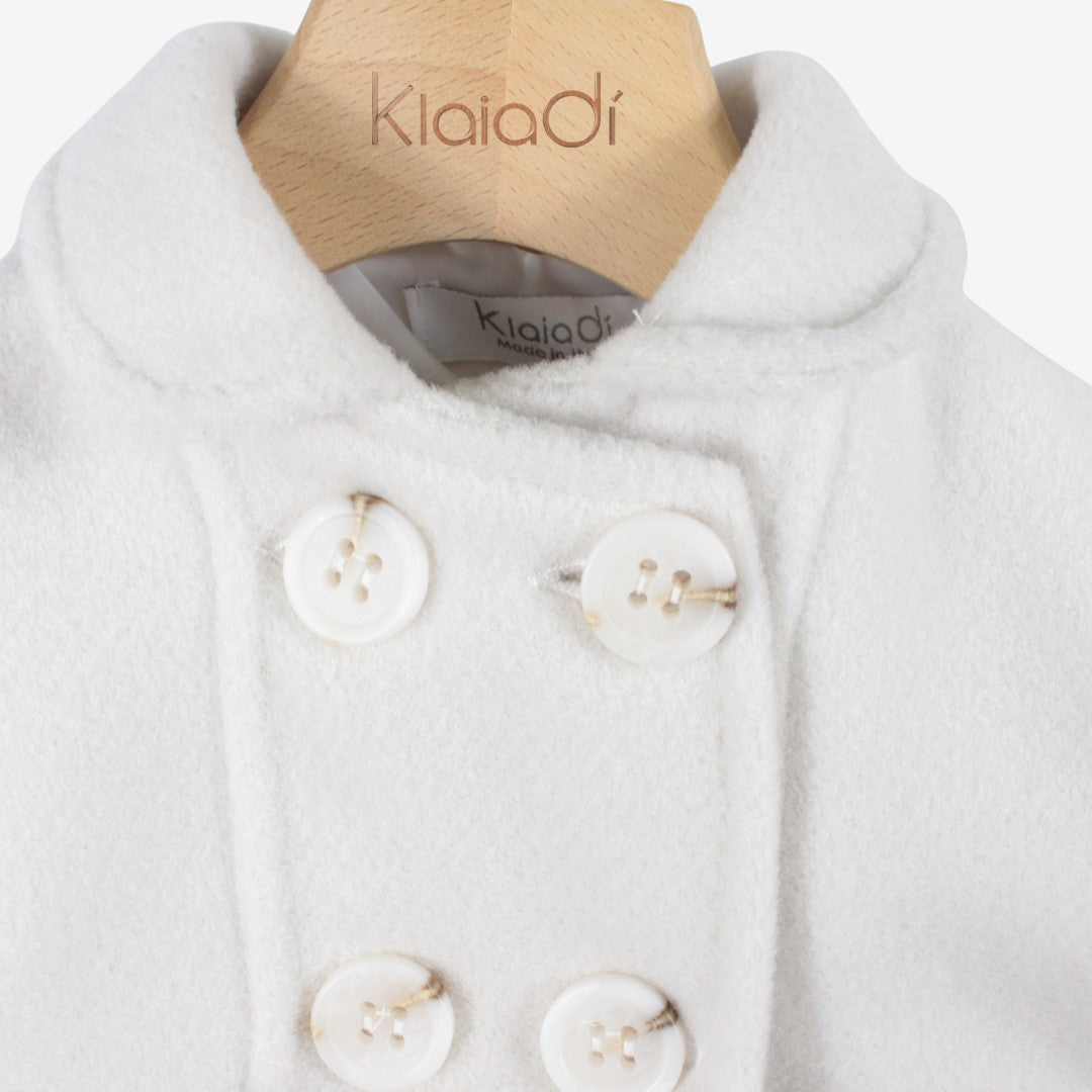 Cappottino in panno con fiocchetti per neonata Klaiadì KD25130