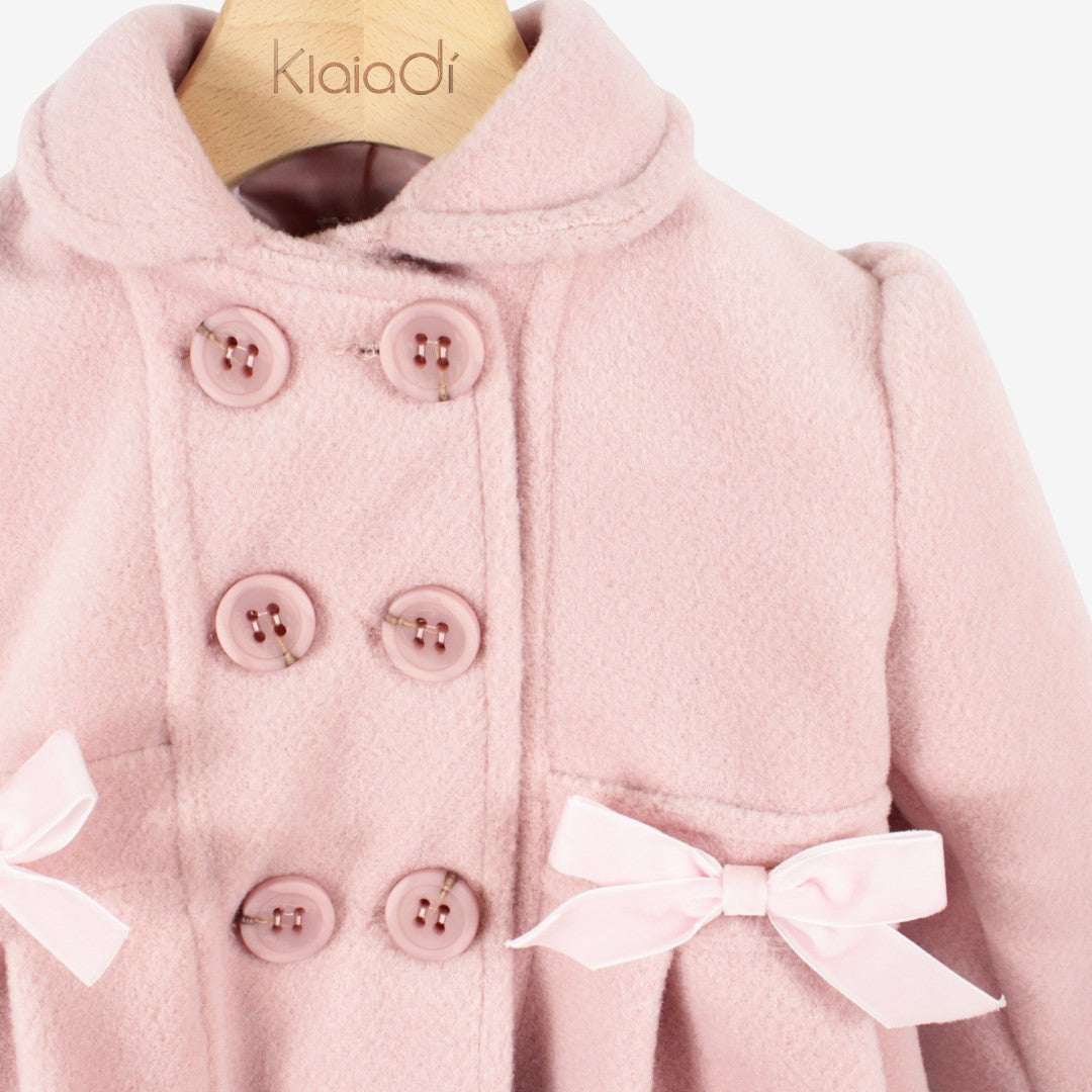 Cappottino in panno con fiocchetti per neonata Klaiadì KD25130