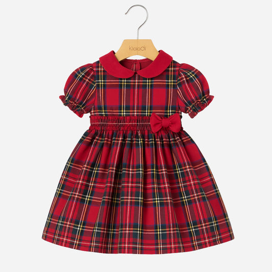 Abito natalizio per neonata fantasia tartan KD10953