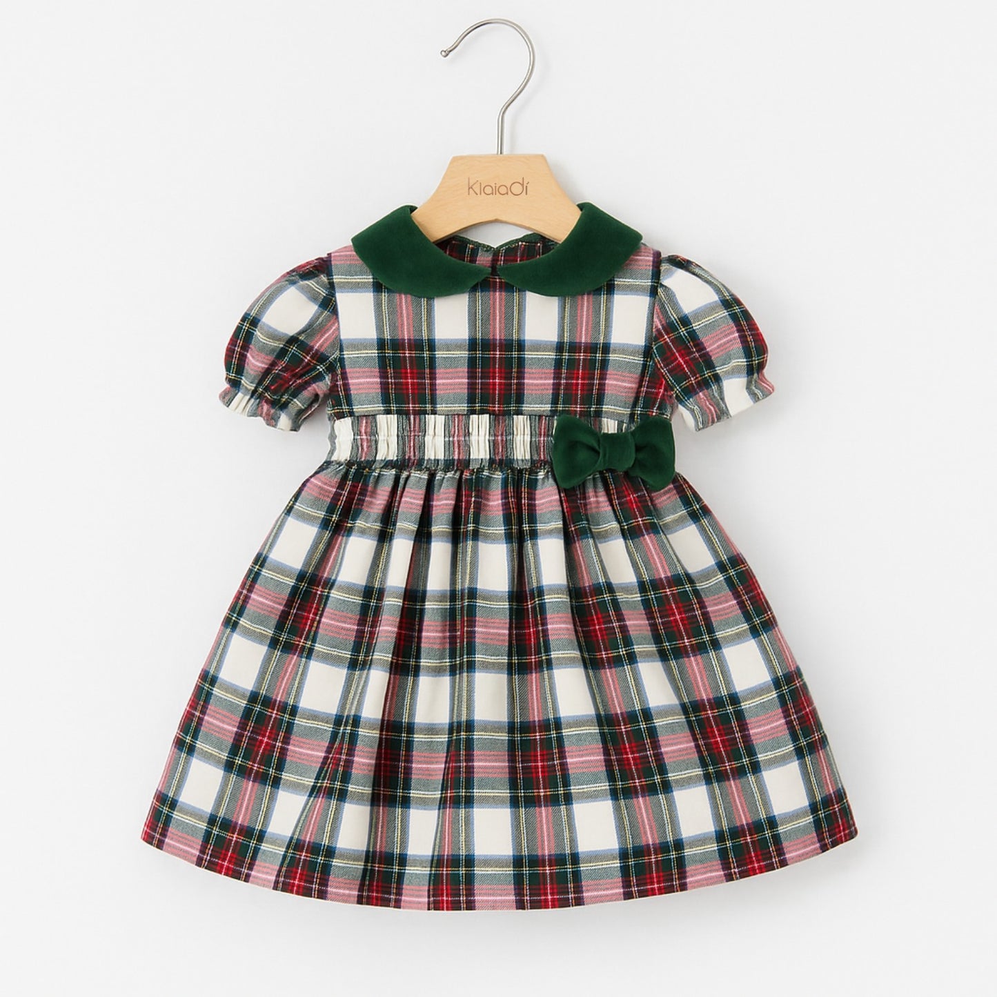 Abito natalizio per neonata fantasia tartan KD10953