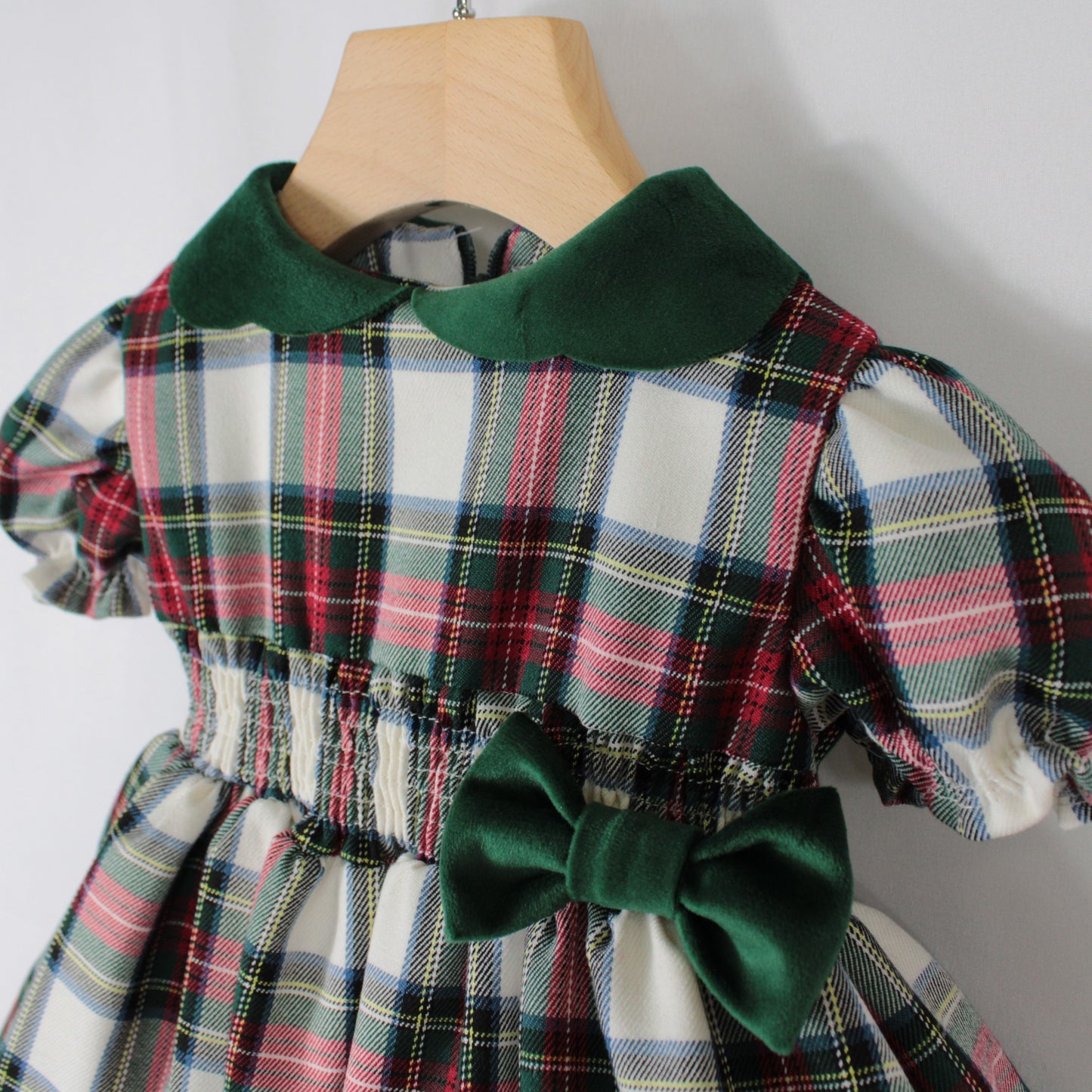 Abito natalizio per neonata fantasia tartan KD10953