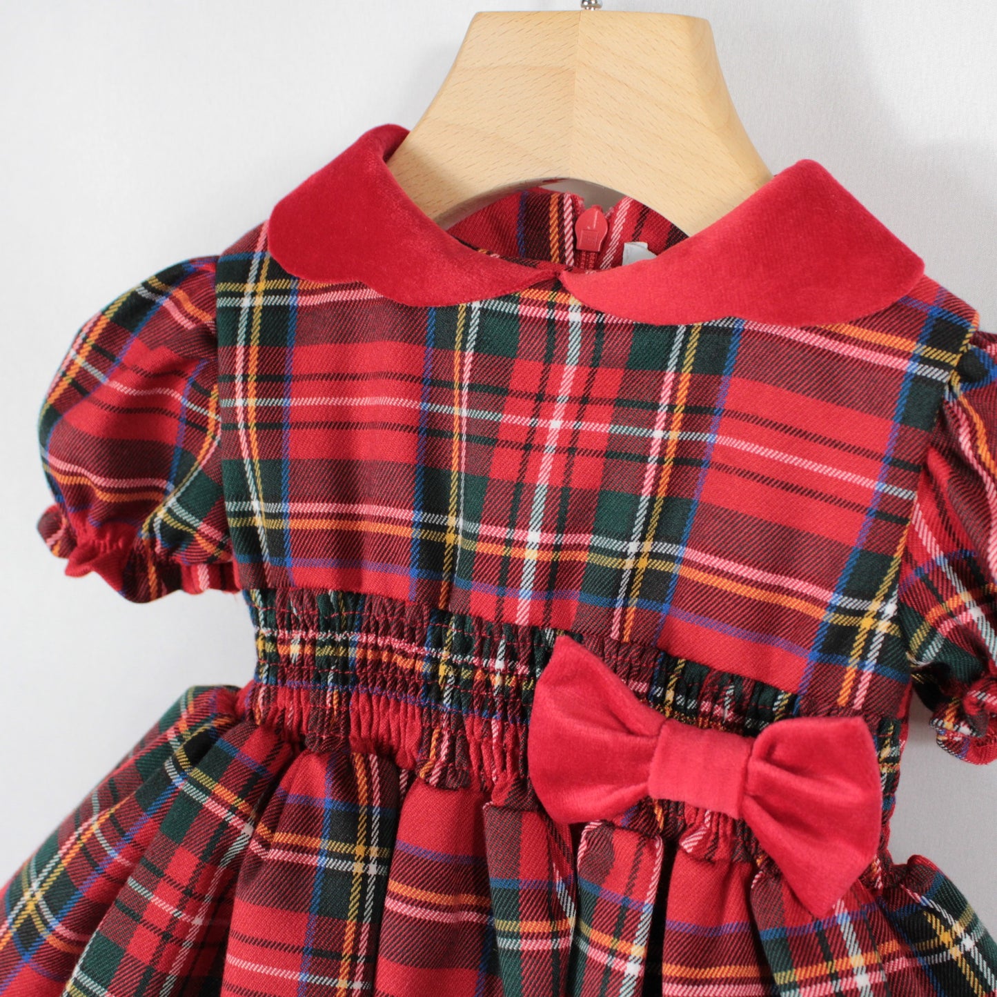 Abito natalizio per neonata fantasia tartan KD10953