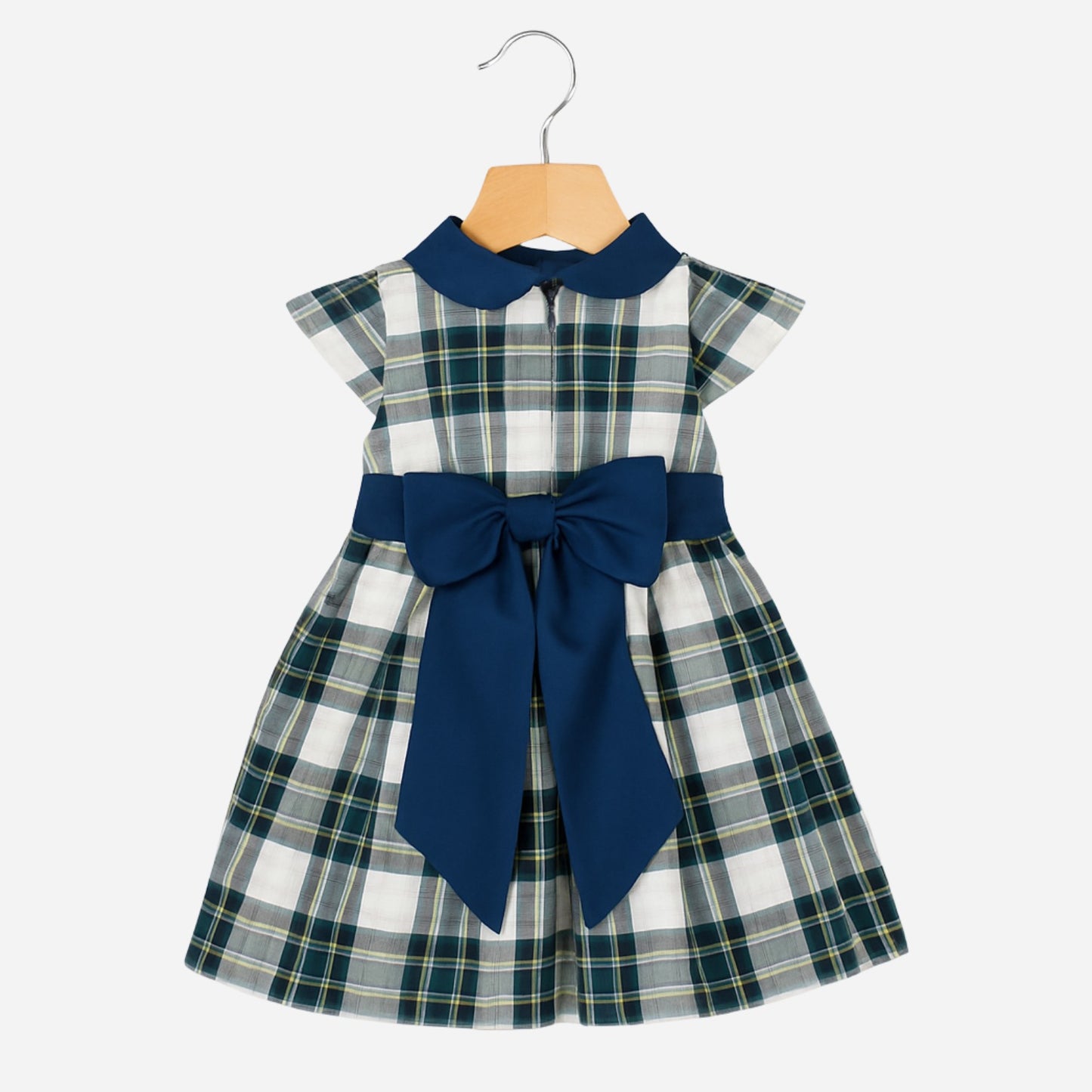 Abito natalizio per neonata fantasia tartan Klaiadì KD10950
