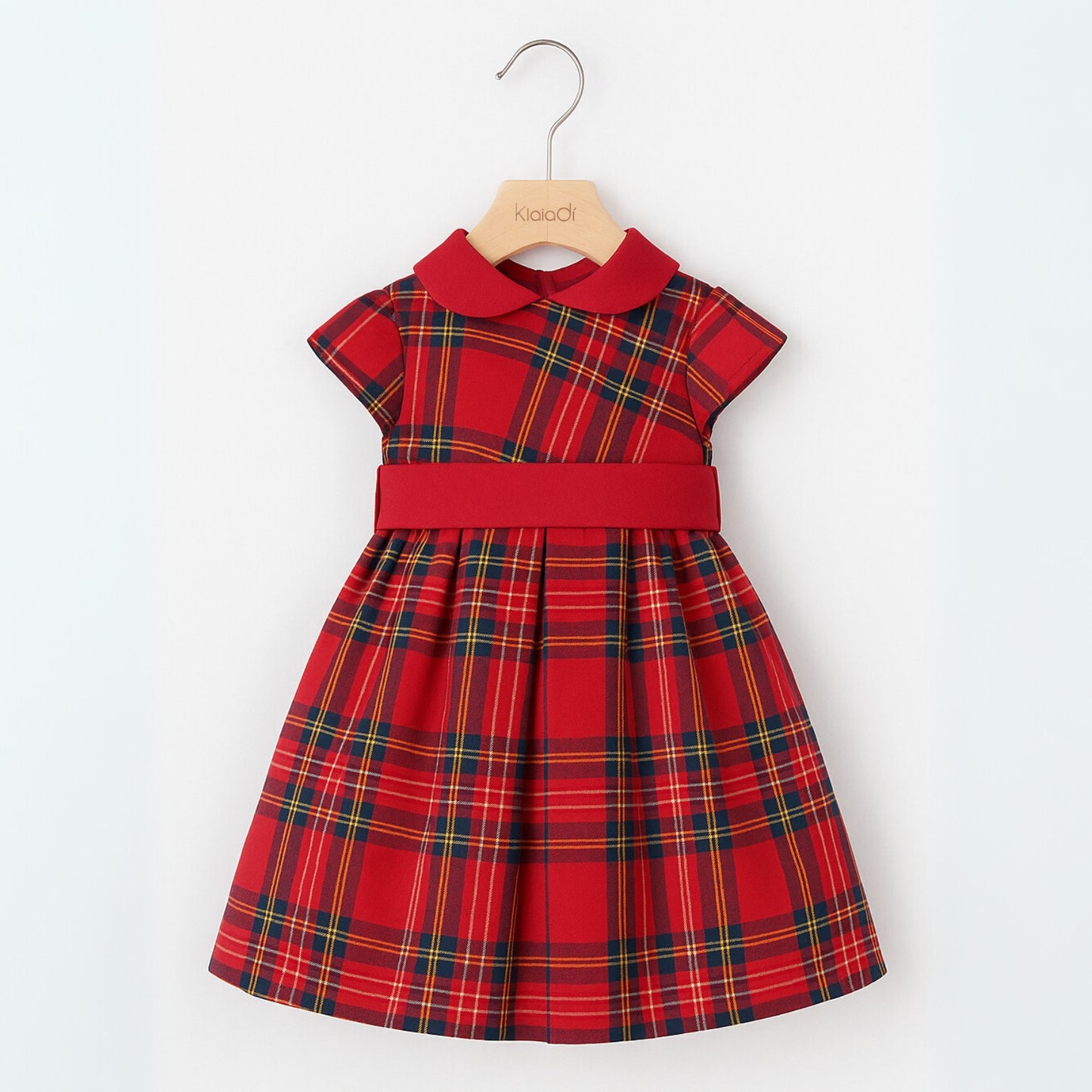 Abito natalizio per neonata fantasia tartan Klaiadì KD10950