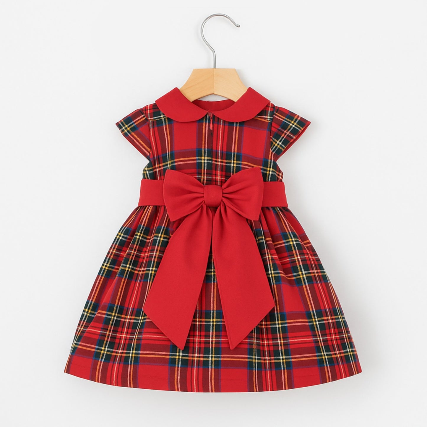 Abito natalizio per neonata fantasia tartan Klaiadì KD10950