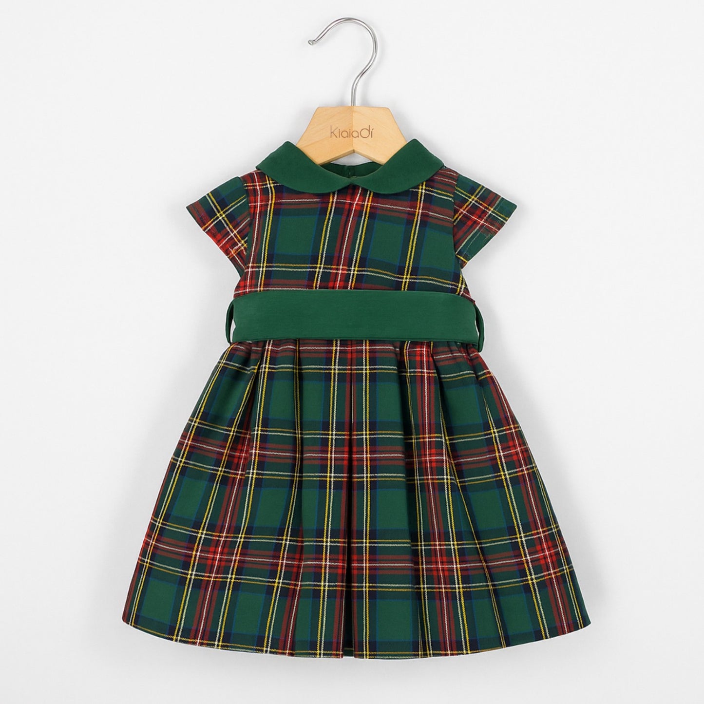 Abito natalizio per neonata fantasia tartan Klaiadì KD10950