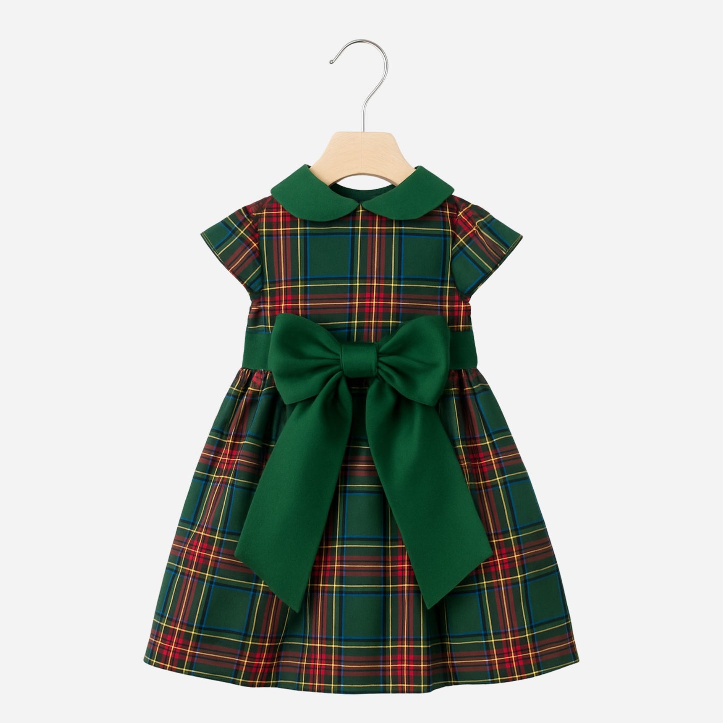 Abito natalizio per neonata fantasia tartan Klaiadì KD10950