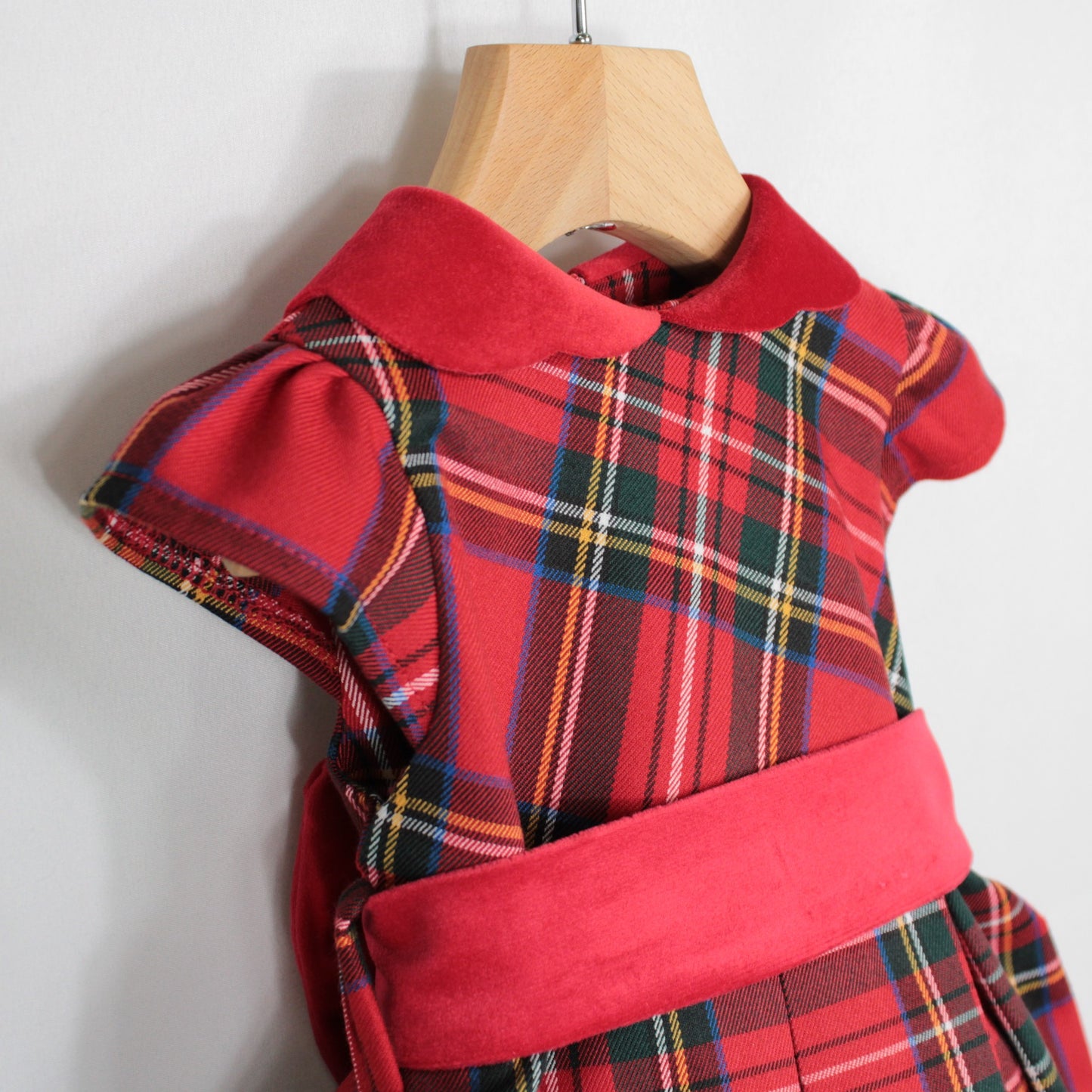 Abito natalizio per neonata fantasia tartan Klaiadì KD10950