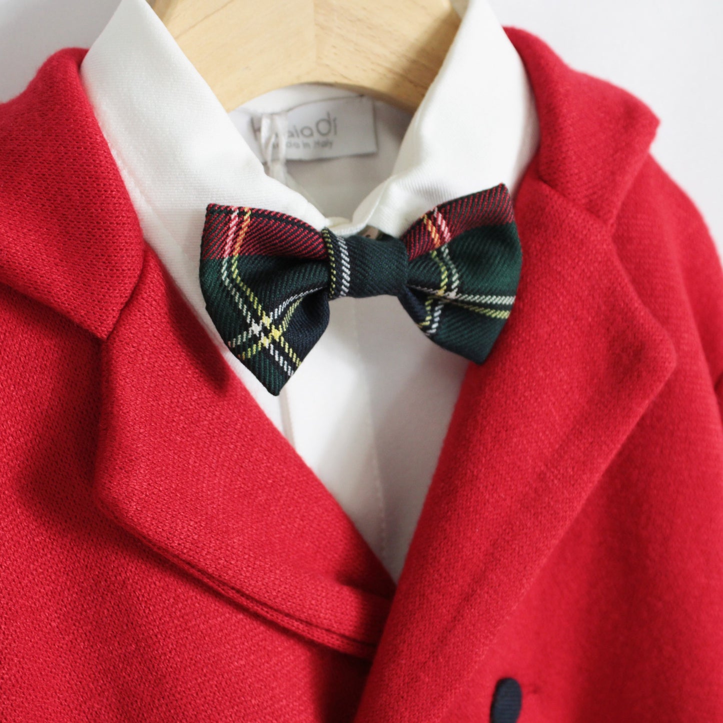 Completo natalizio per neonato con cardigan e pantalone tartan Klaiadì KD12272