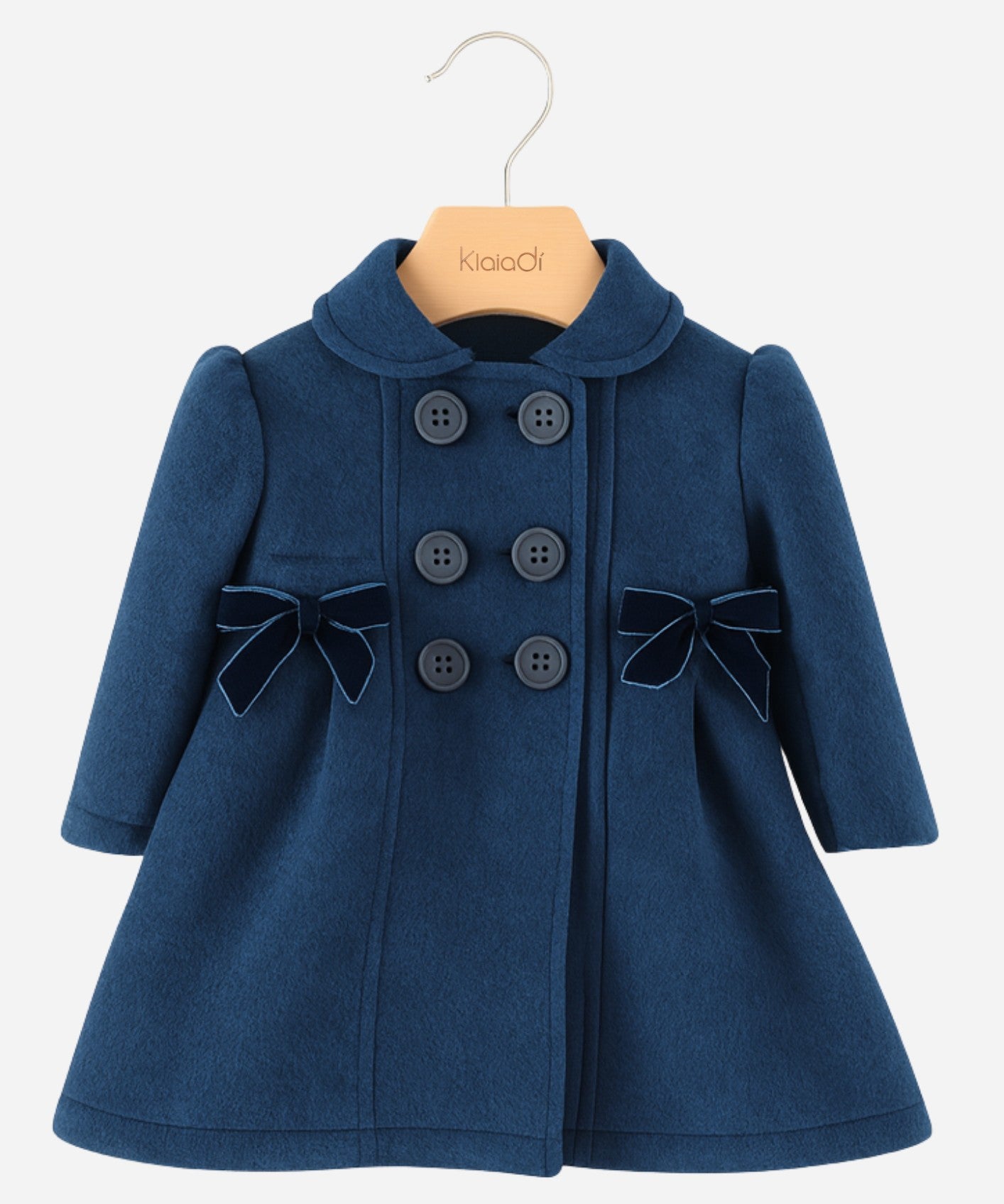 Cappottino in panno con fiocchetti per neonata Klaiadì KD25130