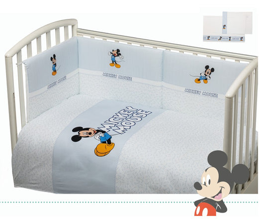 Coordinato 5 pezzi per lettino fantasia Topolino Disney CLM245WD