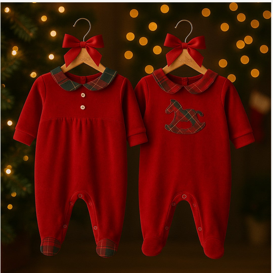 Tutina natalizia per neonato in ciniglia Klaiadì K116TCN