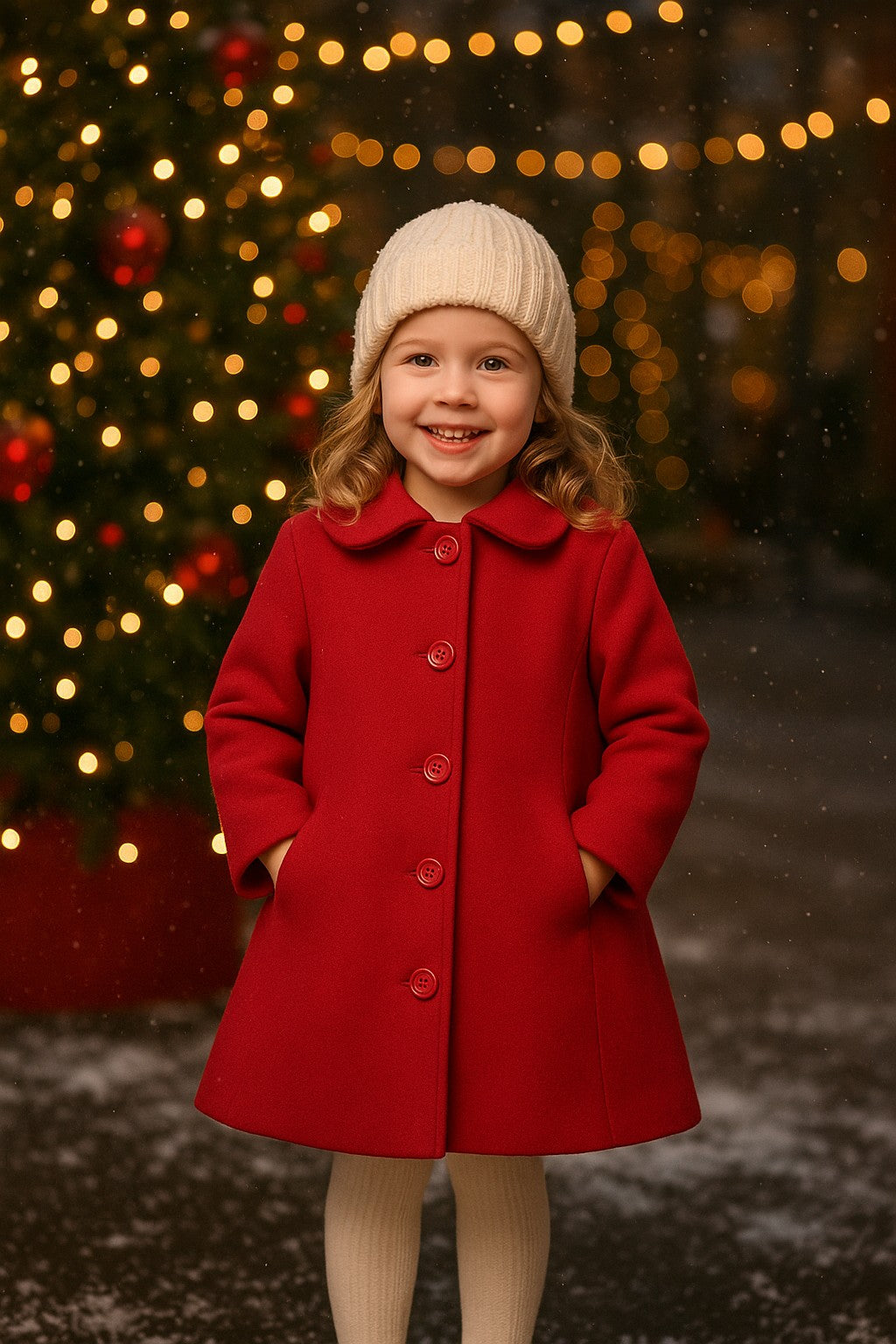 Cappottino bambina per le feste natalizie Klaiadì KD2571