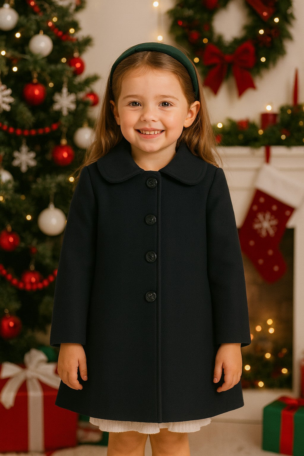 Cappottino bambina per le feste natalizie Klaiadì KD2571