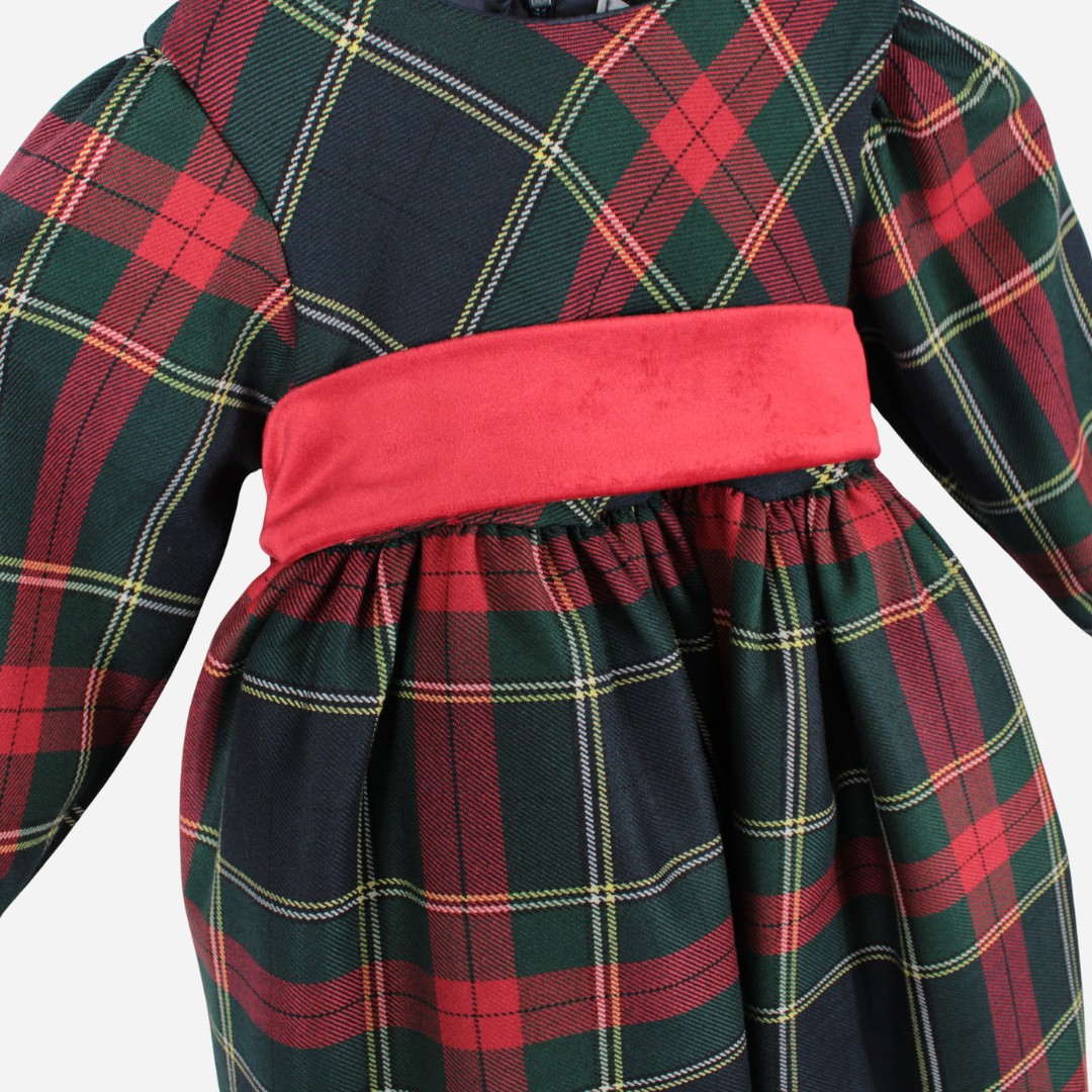 Abito natalizio fantasia tartan per bambina Klaiadì KD31998