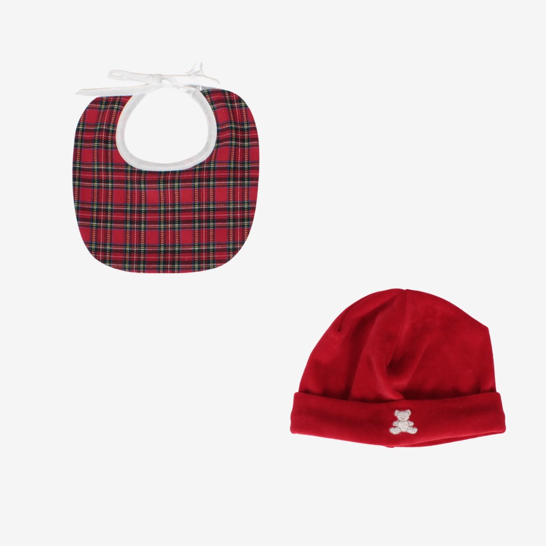 Set natalizio per neonato bavetta e cappello Klaiadì KD114BCN