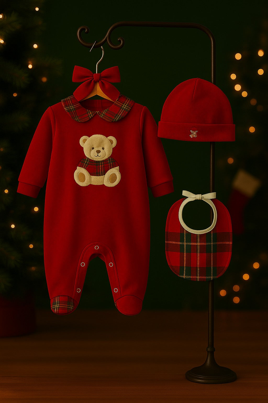 Tutina natalizia per neonato in ciniglia Klaiadì K114TCN