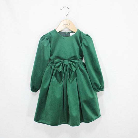 Abito natalizio in velluto con fiocco per bambina Klaiadì KD21740