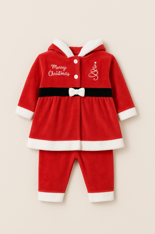Completo natalizio in ciniglia da costume di babbo natale Sommaruga S113/2