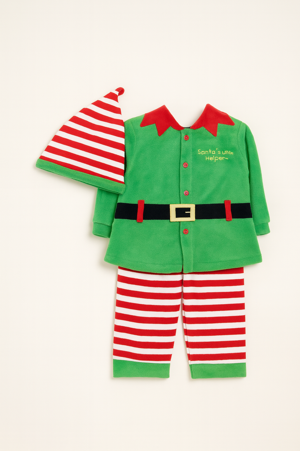 Completo natalizio in ciniglia da elfo di babbo natale Sommaruga S113/3